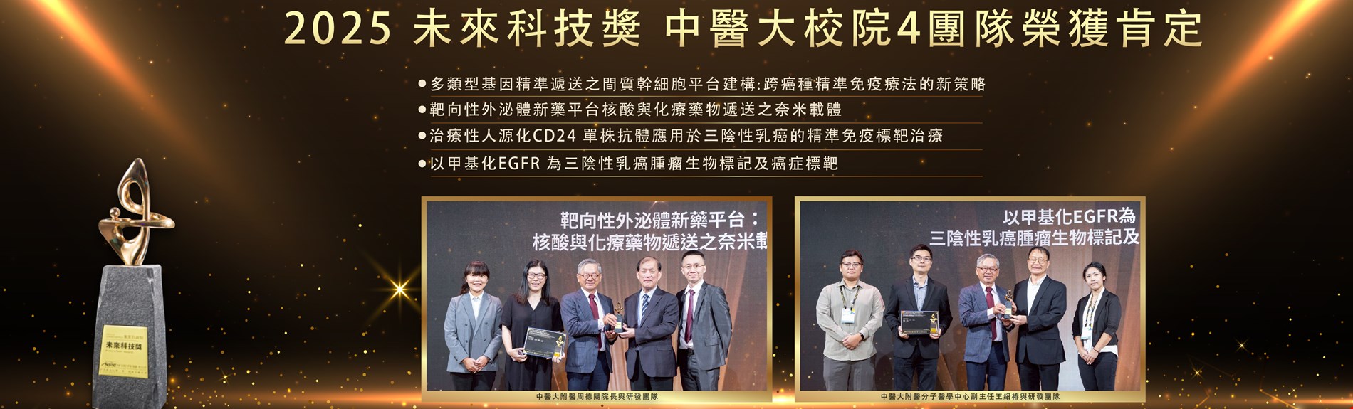 2025未來科技獎|中醫大校院共4團隊榮獲肯定