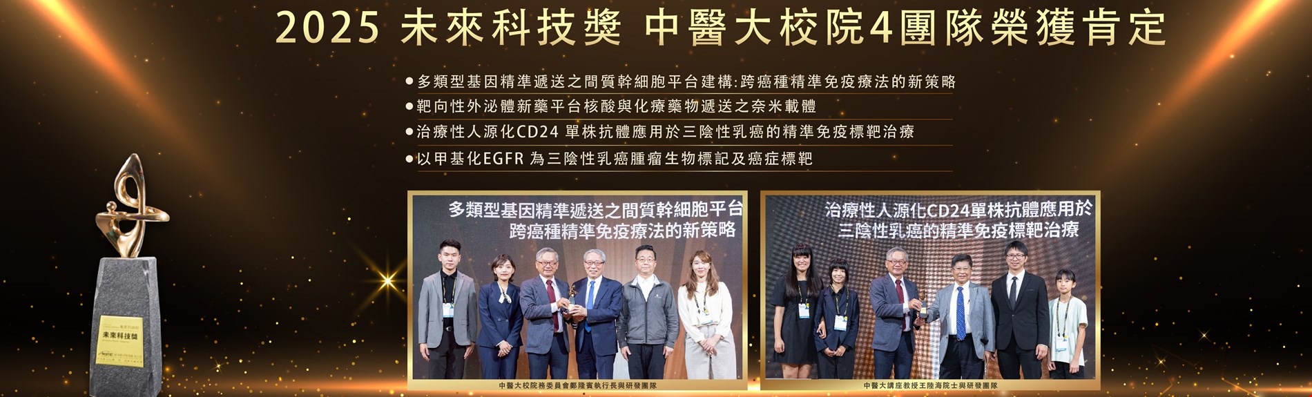 2025未來科技獎|中醫大校院共4團隊榮獲肯定2