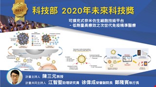 醫療技術成果具科學突破性 跨校科研團隊榮獲科技部「2020未來科技獎」