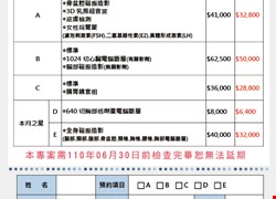 2021年美好馨情健康檢查專案，自即日起至6月底止。