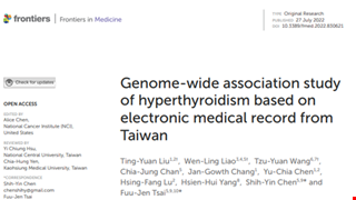 Genome-wide association study of hyperthyroidism based on electronic medical record from Taiwan 